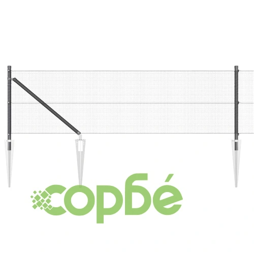Заварена мрежа с шипове, 100 x 0,4 м, PVC покрита стомана, сиво ➤ топ цена ➤ sorbe.bg