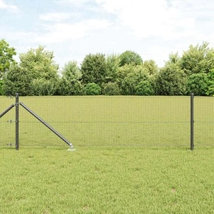 Заварена оградна мрежа с шипове, 100 x 0,4 м, PVC покритие, стомана, сиво