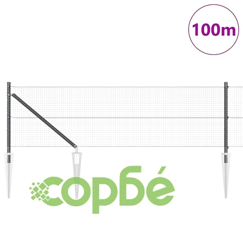 Заварена телена ограда с колчета сив 0.8x100 м стомана ➤ топ цена ➤ sorbe.bg