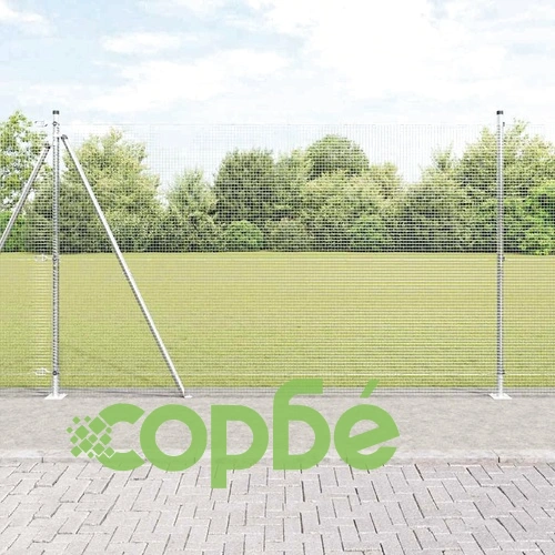 Заварена телена ограда с 13 стълба 1.4 x 50 m поцинкована стомана ➤ топ цена ➤ sorbe.bg