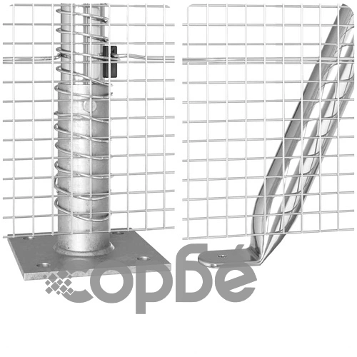 Заварена оградна мрежа с 8 ъглови стълба, поцинкована стомана, 100 x 0,6 м, сребриста ➤ топ цена ➤ sorbe.bg
