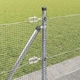 Заварена оградна мрежа с 8 ъглови стълба, поцинкована стомана, 100 x 0,6 м, сребриста