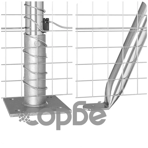 Заварена телена оградна мрежа с бетонови основи, поцинкована стомана, 100 x 0,6 м, сребрист ➤ топ цена ➤ sorbe.bg