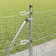 Заварена телена оградна мрежа с бетонови основи, поцинкована стомана, 100 x 0,6 м, сребрист