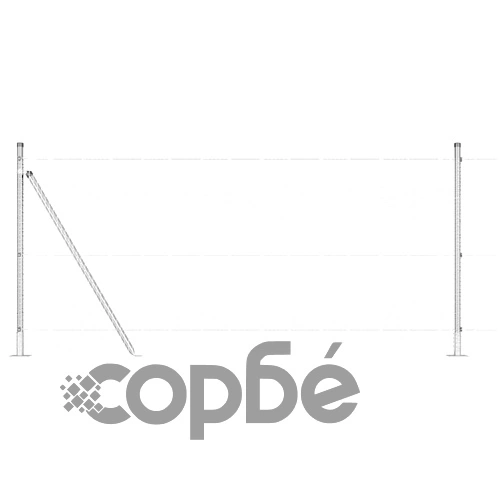 Заварена оградна мрежа с 44 фланцови стълба, стомана, 100 x 0,8 м, сребрист цвят ➤ топ цена ➤ sorbe.bg