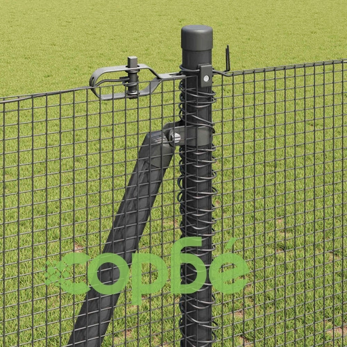 Оградa с колчета от стомана сива 1.2 x 50 m с 13 фланцови стълба ➤ топ цена ➤ sorbe.bg