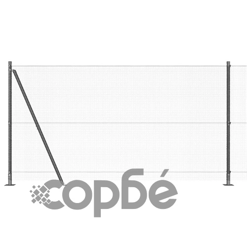 Оградa с колчета от стомана сива 1.2 x 50 m с 13 фланцови стълба ➤ топ цена ➤ sorbe.bg