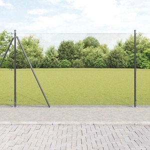 Заваряна оградна мрежа с 13 фланцови стълба Сива 1.4x50 м Стомана