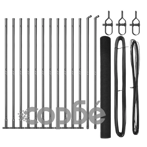 Стоманена ограда с колчета сива 1.4x50 м с PVC покритие ➤ топ цена ➤ sorbe.bg