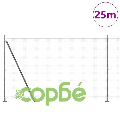 Стоманена ограда с колчета сива 1.4x50 м с PVC покритие ➤ топ цена ➤ sorbe.bg