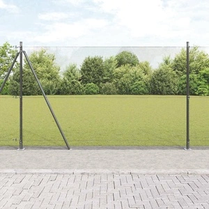 Стоманена ограда с колчета сива 1.5 x 50 m с 13 фланцови стълба