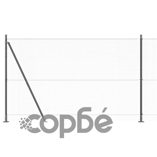 Оградна мрежа с колчета сива 1.5 x 50 m стомана с прахово покритие ➤ топ цена ➤ sorbe.bg