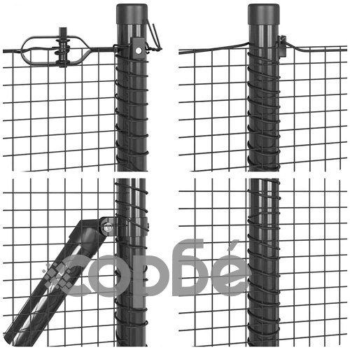 Оградна мрежа с колчета сив 0.4 x 100 м стомана ➤ топ цена ➤ sorbe.bg