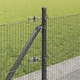 Оградна мрежа с колчета сив 0.4 x 100 м стомана