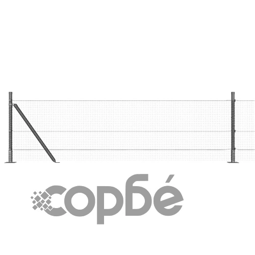 Оградна мрежа с колчета сив 0.4 x 100 м стомана ➤ топ цена ➤ sorbe.bg