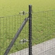 Заварена телена оградна мрежа с бетонови основи 100 x 0,6 м, стомана, сиво