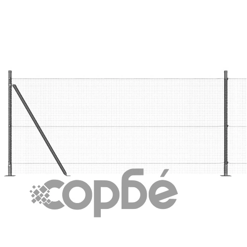 Заварена телена оградна мрежа с бетонова основа, стомана, 100 x 0,8 м, сиво ➤ топ цена ➤ sorbe.bg