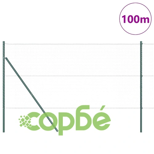 Шестоъгълна оградна мрежа от поцинкована стомана 100 x 1,4 м, Зелено ➤ топ цена ➤ sorbe.bg
