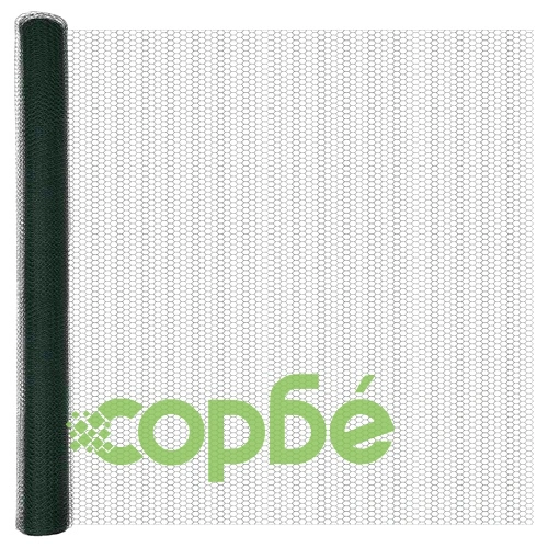 Шестоъгълна оградна мрежа за градина 100 x 1,5 м, PVC-покрита стомана, Зелена ➤ топ цена ➤ sorbe.bg