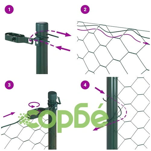 Шестоъгълна оградна мрежа 100 x 1,5 м, PVC-покрита стомана, Зелена ➤ топ цена ➤ sorbe.bg