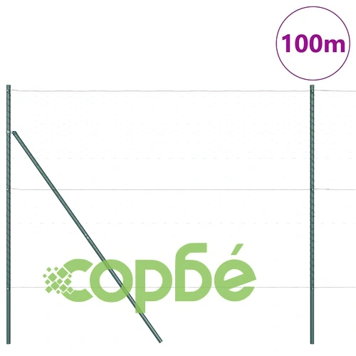 Шестоъгълна оградна мрежа 100 x 1,5 м, PVC-покрита стомана, Зелена ➤ топ цена ➤ sorbe.bg