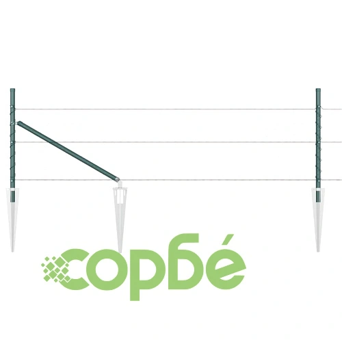 Ограда с колчета зелена 0.4 x 50 м PVC покрита стомана ➤ топ цена ➤ sorbe.bg