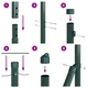 Шестоъгълна оградна мрежа с колове, 50 x 1,4 м, PVC-обработена стомана