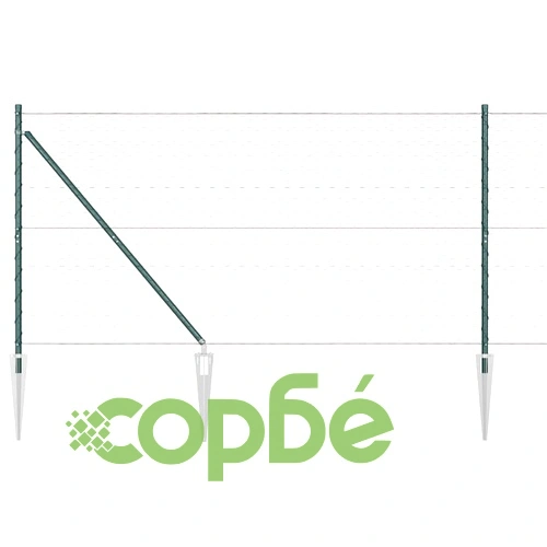 Шестоъгълна оградна мрежа с колове, 50 x 1,4 м, PVC-обработена стомана ➤ топ цена ➤ sorbe.bg