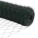 Шестоъгълна оградна мрежа с колове 100 x 0,4 м, PVC-покрита стомана, Зелена