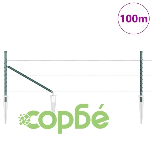 Шестоъгълна ограда с колчета зелена 0.5 x 100 м PVC покрита стомана ➤ топ цена ➤ sorbe.bg