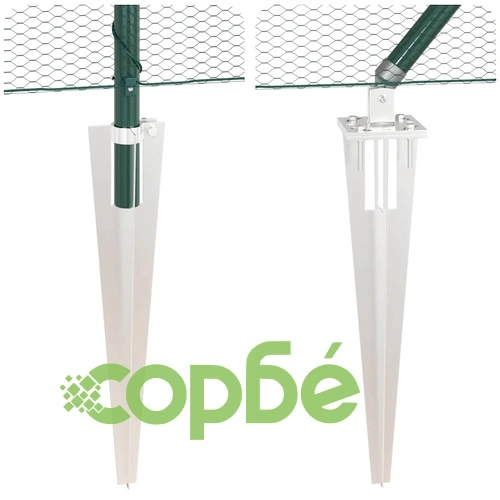 Ограда с колчета зелена 0.8 x 100 м PVC покрита стомана ➤ топ цена ➤ sorbe.bg