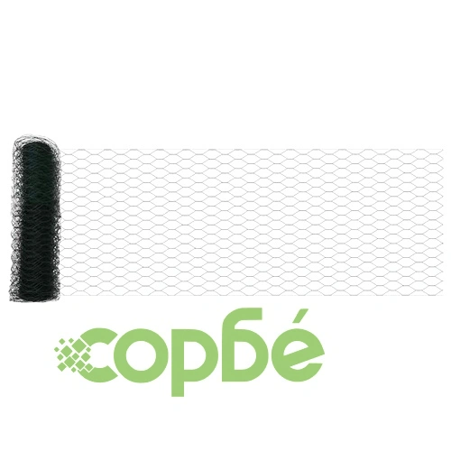 Ограда с шестоъгълна мрежа зелена 0.8 x 100 м PVC покрита стомана ➤ топ цена ➤ sorbe.bg