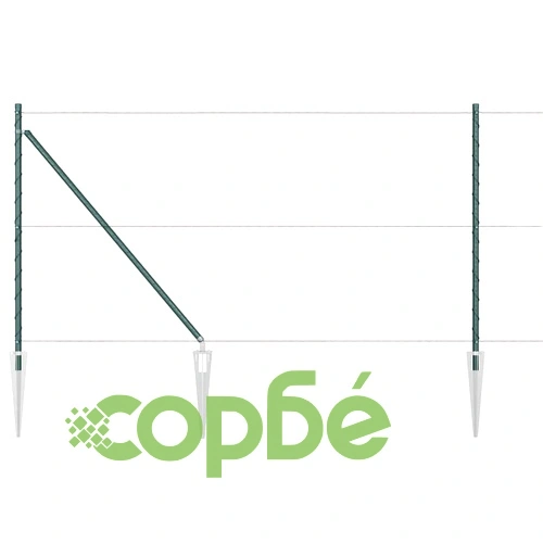 Оградна мрежа с колчета зелена 1x100 м PVC покрита стомана ➤ топ цена ➤ sorbe.bg