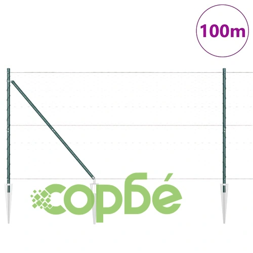 Шестоъгълна оградна мрежа с кол, 100 x 1,2 м, зелена, PVC-покрита стомана ➤ топ цена ➤ sorbe.bg