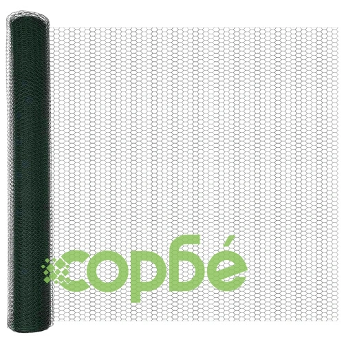 Ограда с шестоъгълна мрежа зелена 1.4x100 м PVC покрита стомана ➤ топ цена ➤ sorbe.bg