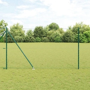 Шестоъгълна оградна мрежа с колове 100 x 1,6 м, зелена, PVC-стомана