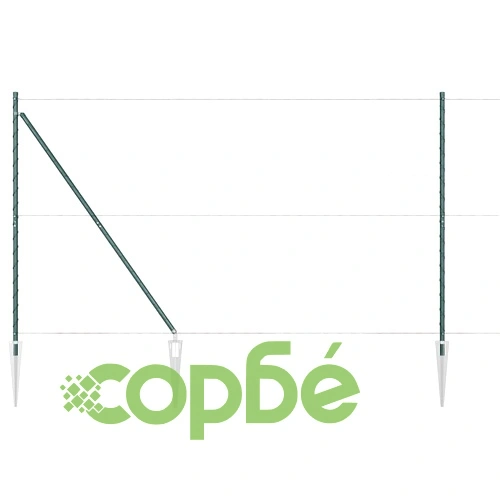Шестоъгълна оградна мрежа с колове 100 x 1,6 м, зелена, PVC-стомана ➤ топ цена ➤ sorbe.bg
