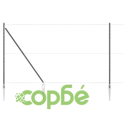 Шестоъгълна оградна мрежа с колове, 50 x 1,5 м, PVC-обработена стомана ➤ топ цена ➤ sorbe.bg