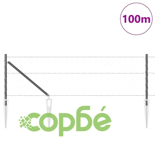 Ограда с колчета сива 0.6 x 100 м от PVC покрита стомана ➤ топ цена ➤ sorbe.bg