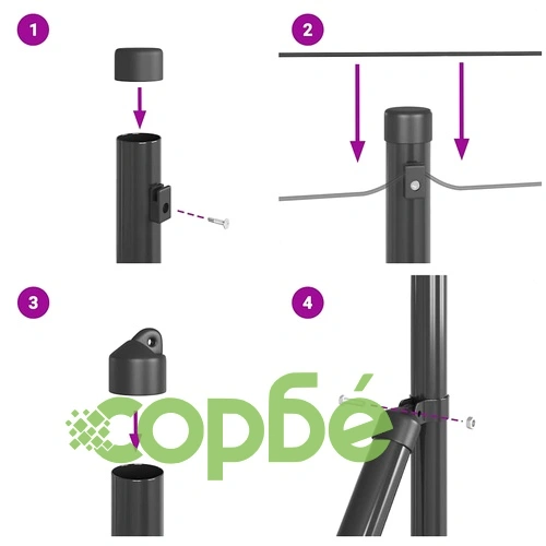 Ограда с шестоъгълни отвори сива 1x100 м PVC покрита стомана ➤ топ цена ➤ sorbe.bg