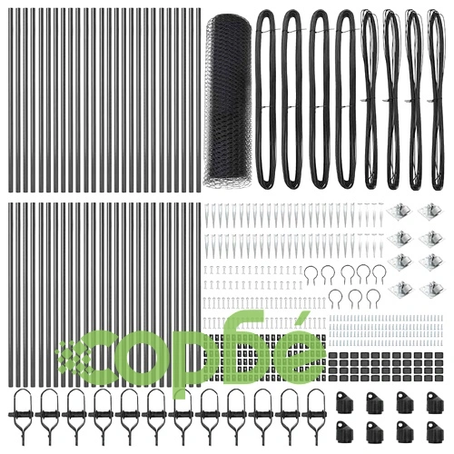 Ограда с шестоъгълни отвори сива 1x100 м PVC покрита стомана ➤ топ цена ➤ sorbe.bg