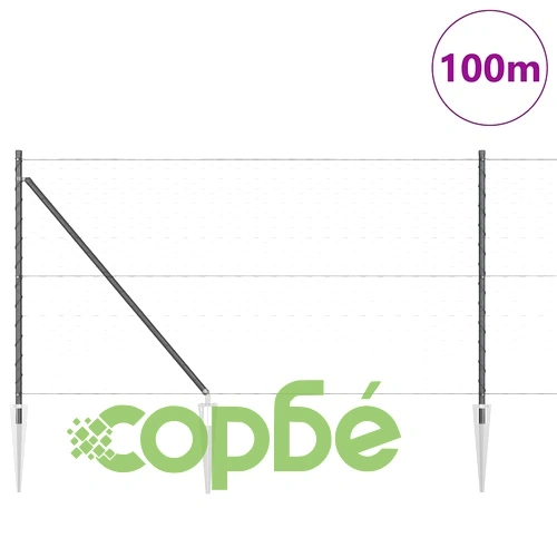Ограда с шестоъгълни отвори сива 1x100 м PVC покрита стомана ➤ топ цена ➤ sorbe.bg