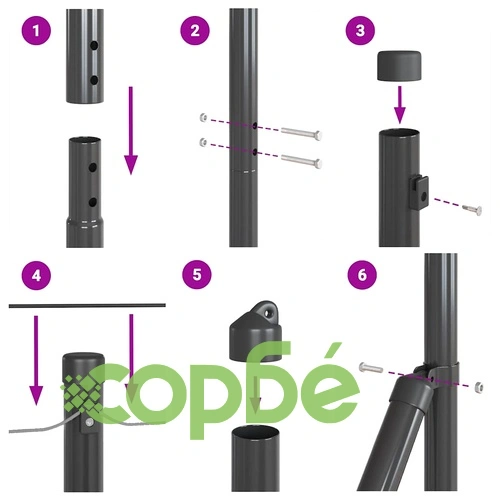 Ограда с колчета сива 1.2 x 100 м PVC покрита стомана ➤ топ цена ➤ sorbe.bg