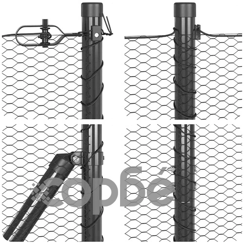 Ограда с колчета сива 1.2 x 100 м PVC покрита стомана ➤ топ цена ➤ sorbe.bg