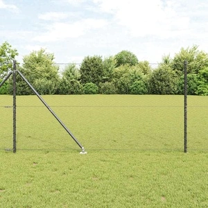 Шестоъгълна ограда сива 1.4 x 100 м PVC покрита стомана
