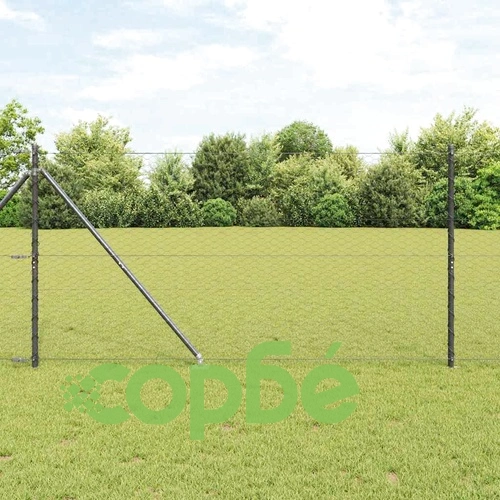 Шестоъгълна ограда сива 1,4x100 м PVC покрита стомана ➤ топ цена ➤ sorbe.bg