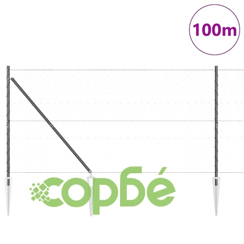Шестоъгълна ограда сива 1,4x100 м PVC покрита стомана ➤ топ цена ➤ sorbe.bg