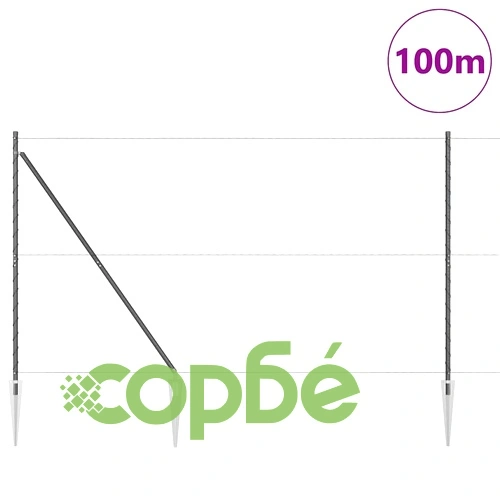Шестоъгълна ограда сива 1.5x100 м PVC покрита стомана ➤ топ цена ➤ sorbe.bg