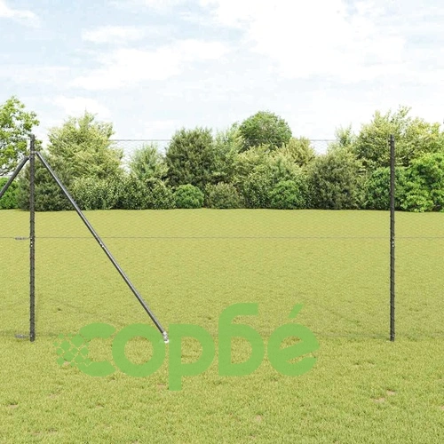 Ограда с колчета сива 1.6 x 100 m стомана с PVC покритие ➤ топ цена ➤ sorbe.bg