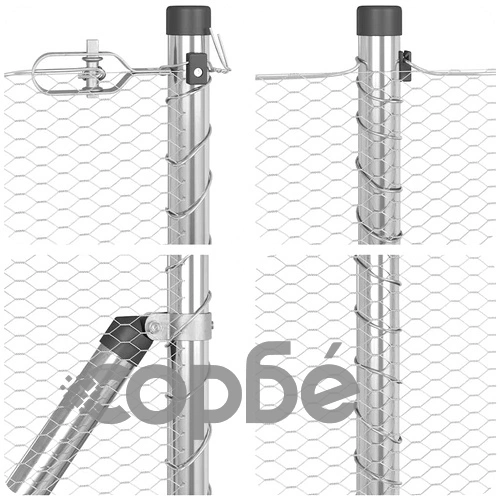Ограда от PVC покрита стомана 0.5 x 100 м сребриста с колчета ➤ топ цена ➤ sorbe.bg